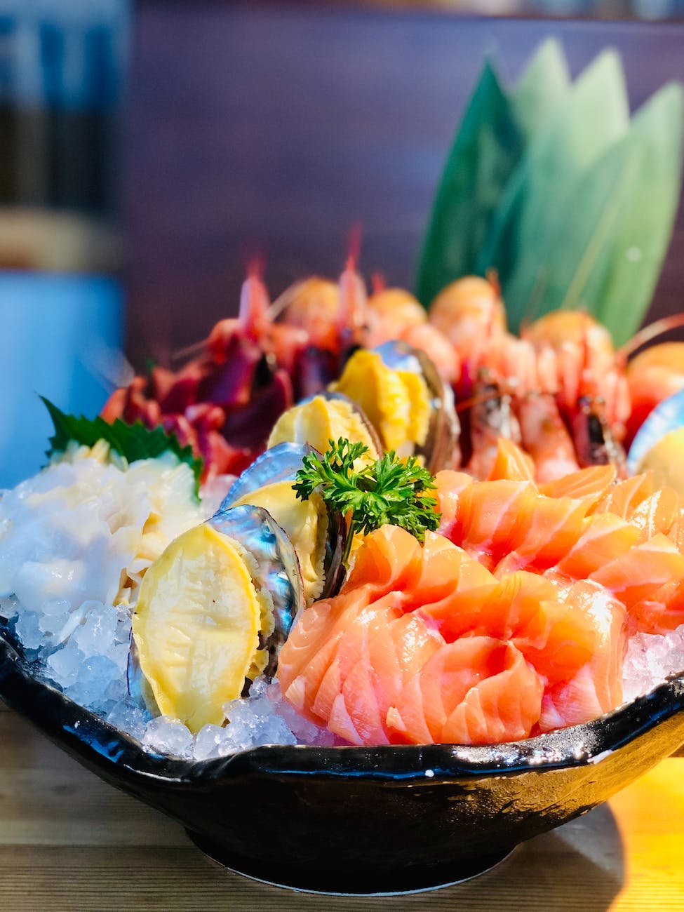 bowl of seafood on table